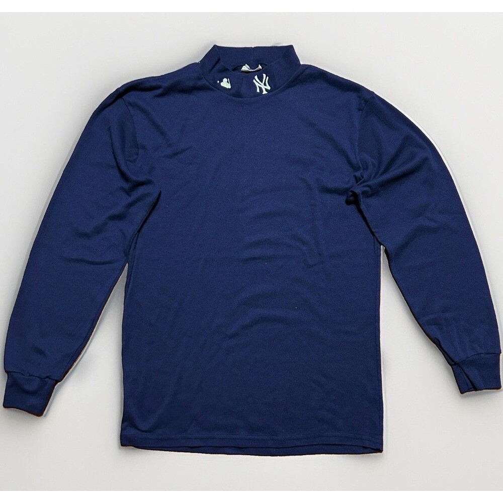 VTG 90s New York Yankees MLB Majestic Mock Neck Under Shirt Size XL Made in USA